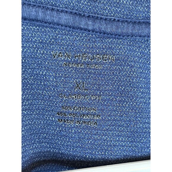 Van Heusen 1/4 Zip Men's XL Blue Long Sleeve Pull Over India Cotton Polyester - Picture 4 of 7